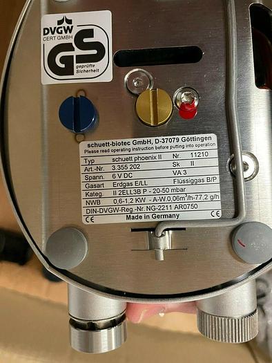 Used Set of 2 x gas burners Schuett Biotec Phoenix II with accessories ,