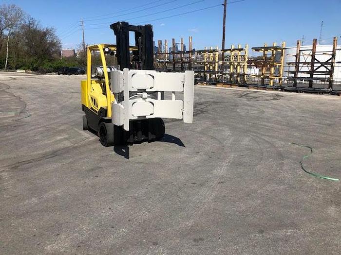 Used 12,000 POUND HYSTER MODEL S120FTPRS ROLL CLAMP FORKLIFT MFG. 2016