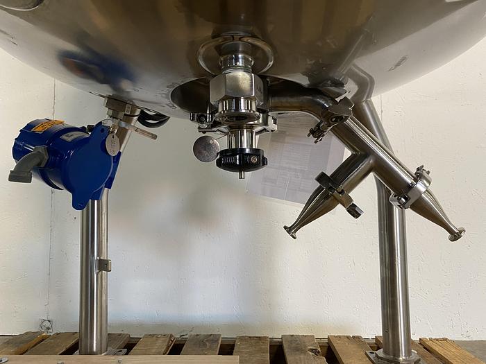 Used Allegheny Bradford 171 Liter Stainless Steel Jacketed Reactor 45 PSI w/ Agitator