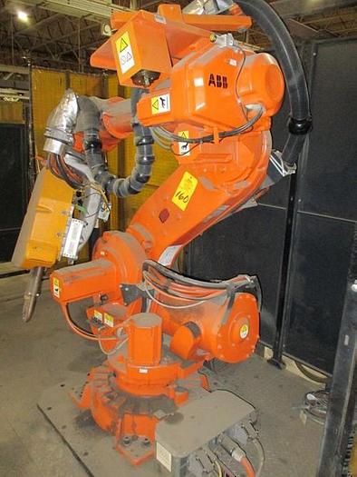 Used ABB IRBP C-1000 SPOT WELDING CELL WITH TWO ABB IRB 6640 180/2.55 ROBOTS & IRC 5 CONTROLLERS & ARO SERVO SPOT WELD GUNS