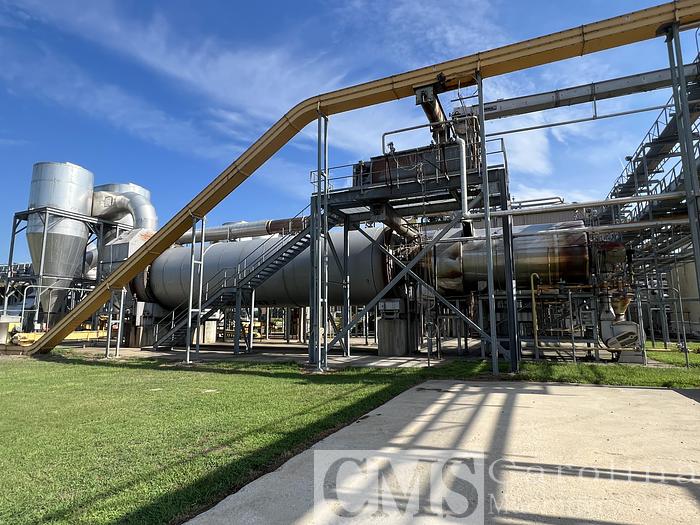 Used Buhler Aeroglide 13x60 Stainless Steel Drum Dryer with Burner