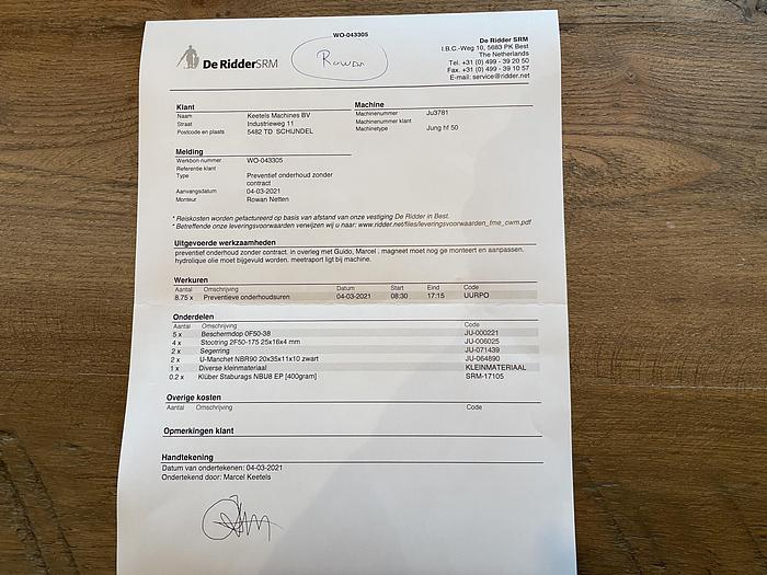 Gebruikt Jung HF50 Vlakslijpmachine