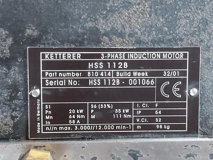 Gebraucht CNC Spindelantrieb, Überholung evt. erforderlich, HSS112B, Ketterer, gebraucht