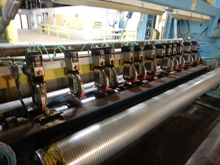 Used 120" TRIM ASSOCIATED MACHINE DESIGN REBUILT LANGSTON 304 SPEEDMASTER TWO DRUM SLITTER REWINDER