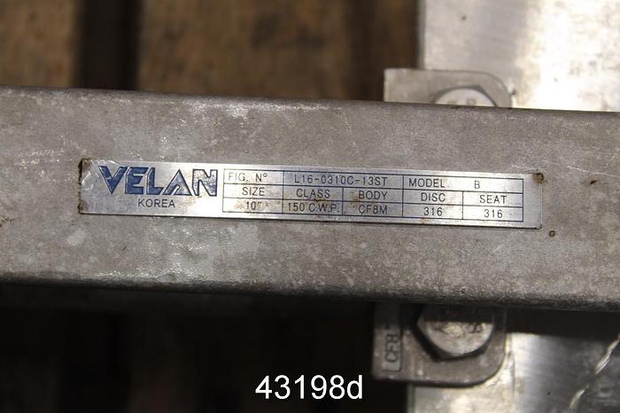 Used Velan 10" Air Operated Knife Gate Valve #43198