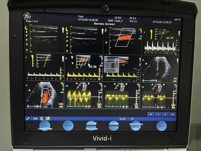 Used GE Vivid i Ultraschallgerät mit 2x Sonden Software Version 2.1.16 auf GE Vivid i Trolley