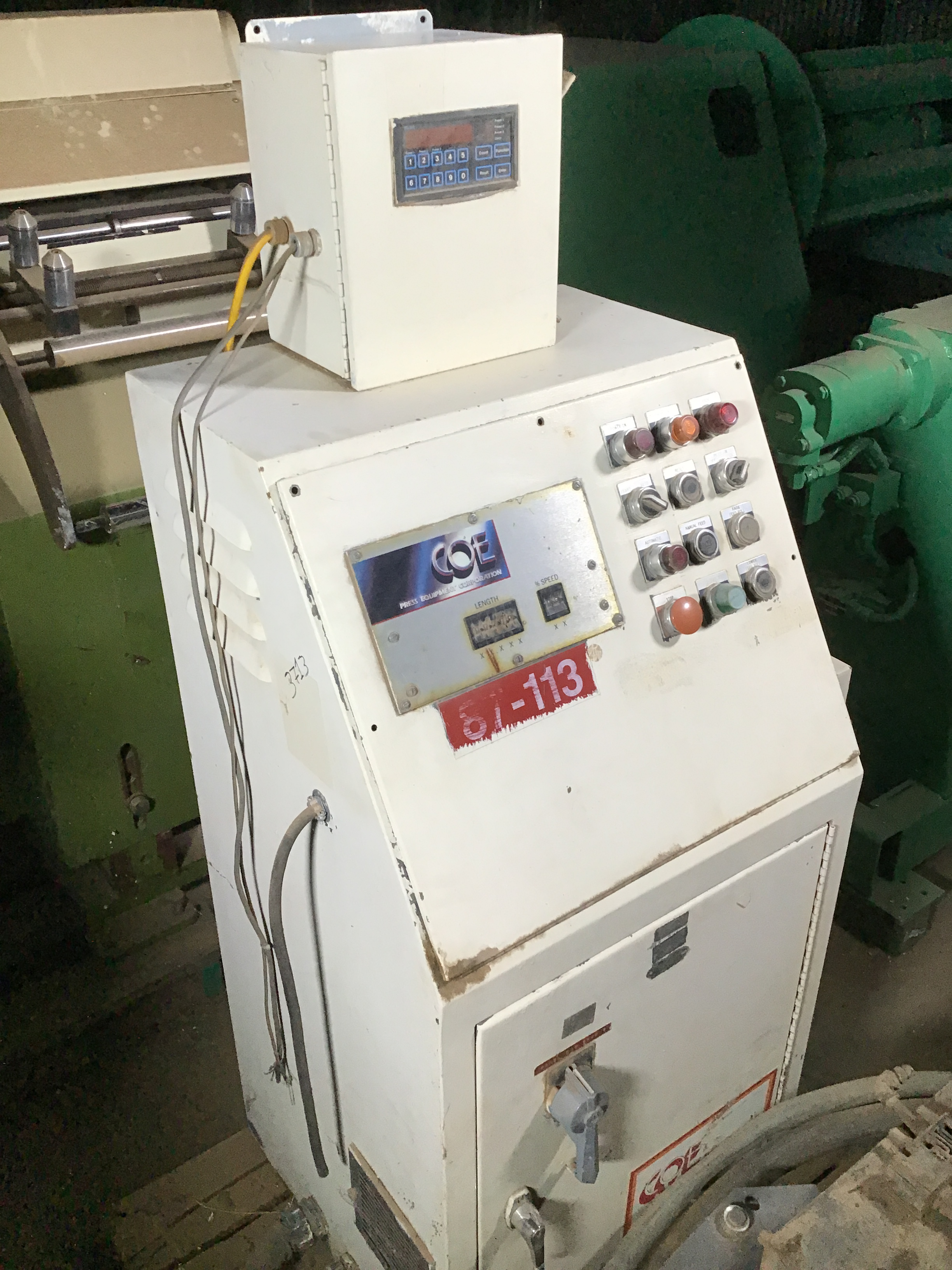 Used C.O.E. 12 In. x 12 Ga. Servo Feeder