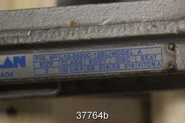 Used Velan 3" Hand Operated Knife Gate Valve, L10-0320C-13BL #37764