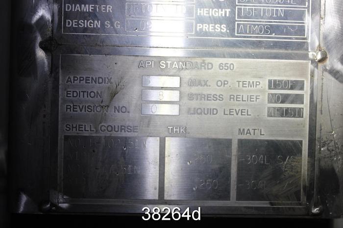 Used Winbco 3500 Gallon Stainless Steel Tank #38264