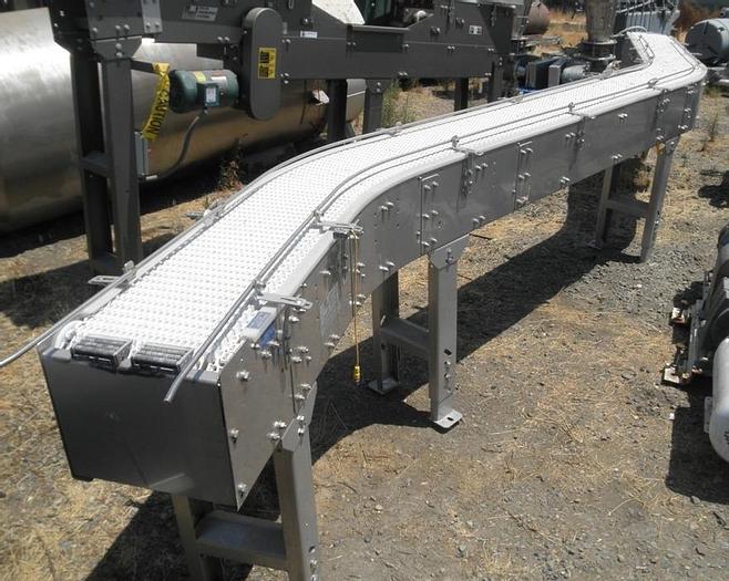 Used Conveyor, Belt, 10" x 15', S/st, Turns #S741214