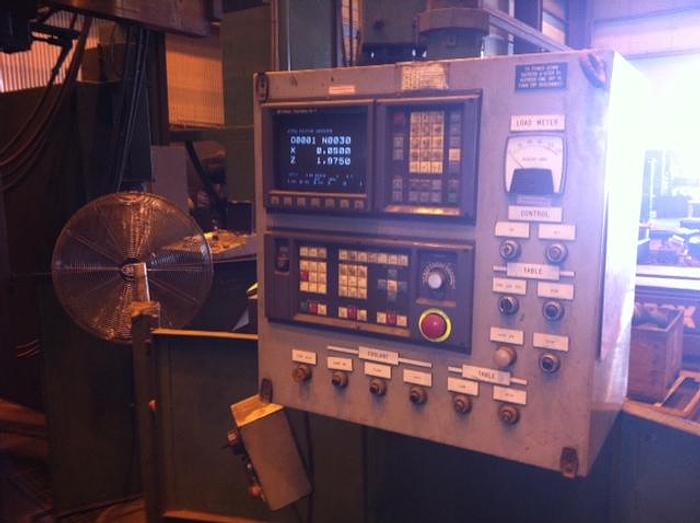 Used 144" Gray CNC Vertical Boring Mill, 160" Swing, 50 RPM, Fanuc OT