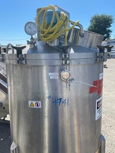 Used Lee Industries 150 Gallon Stainless Steel Vacuum Processing Tank