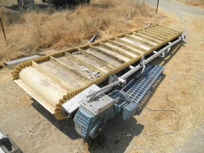 Used Conveyor, Belt, 24" x 12', S/st, Cleated, 1.5 HPConveyor, Belt, 24" x 12', S/st, Cleated, 1.5 HP #S741278