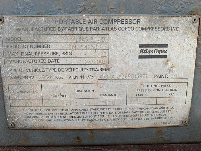 Used 2006 Atlas Copco XAS97JD