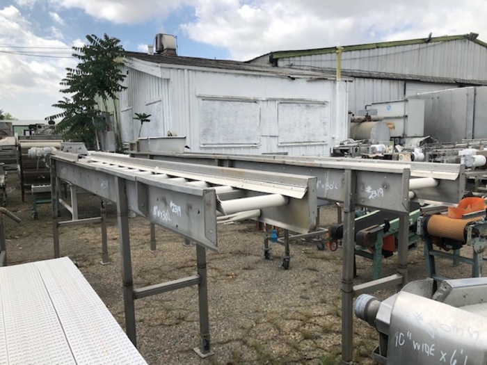 Used 18'' Wide x 30' Long Stainless Steel Belt Bed