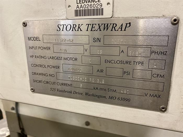 Used STORK TEXWRAP MODEL T1322/2 HEAT TUNNEL