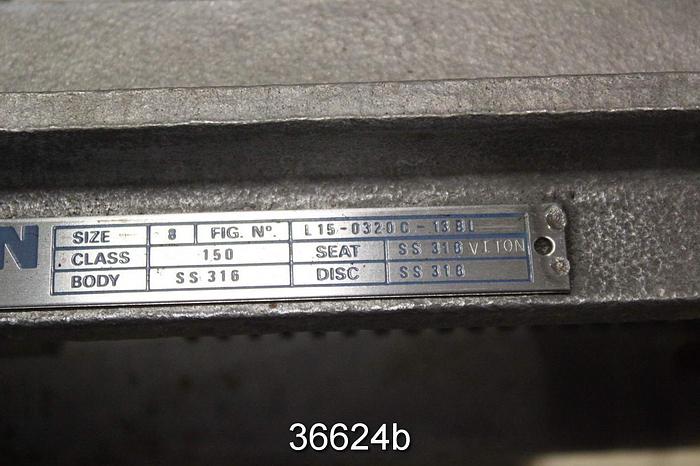 Used Velan 8" Hand Operated Knife Gate Valve, L15-0320C-13BL #36624