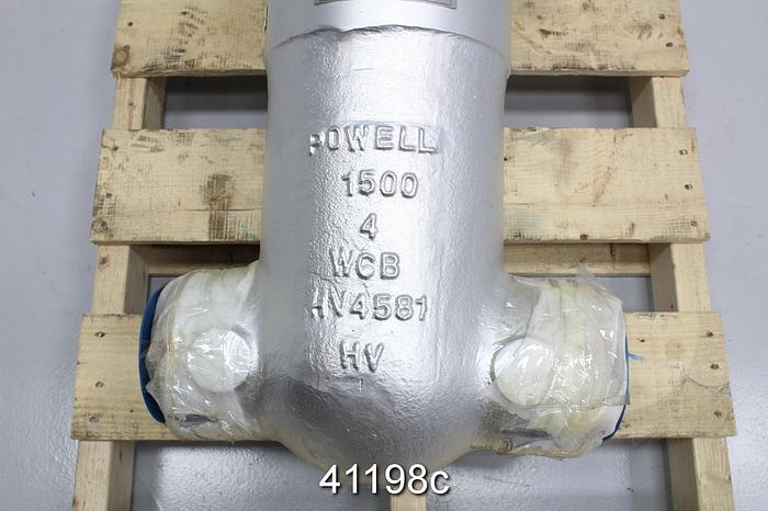 Used Powell 4" Hand Operated Globe Valve, WCB Body #41198