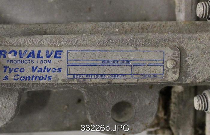 Used Rovalve S17-D04-MH-X 4" Hand Operated Knife Gate Valve #33226