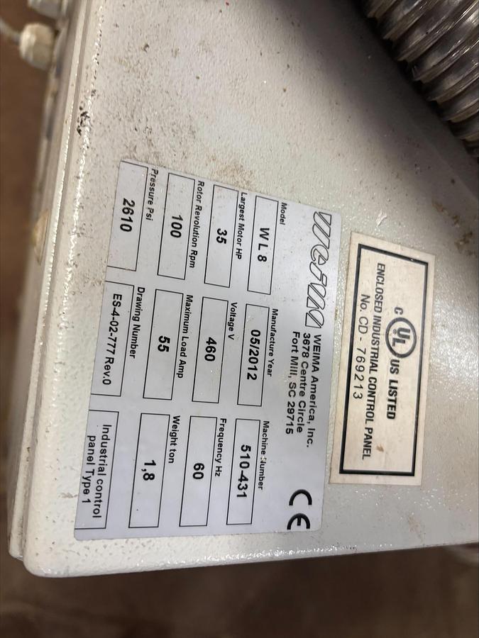 Used 2012 Weima WL8
