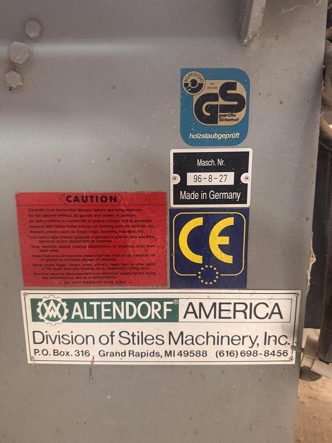 Used 1996 Altendorf F45 Slidign Table Saw