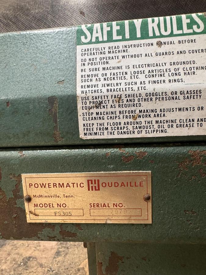 Used Powermatic FS 305 Jointer