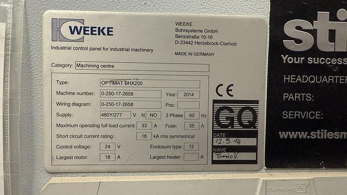 Used Weeke OPTIMAT BHX200 Vertical Machining Center