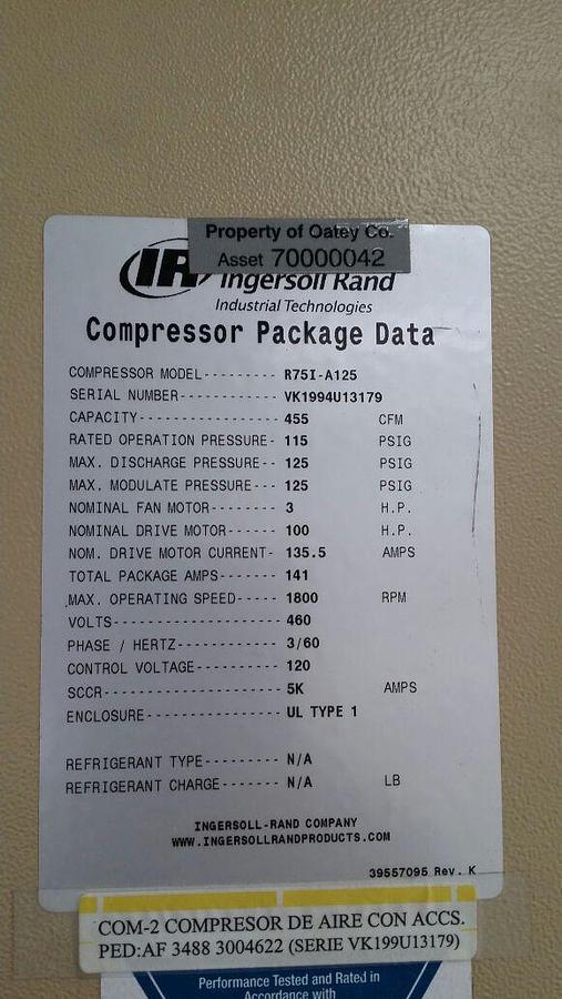 Used 2020 Ingersoll Rand R75I-A125
