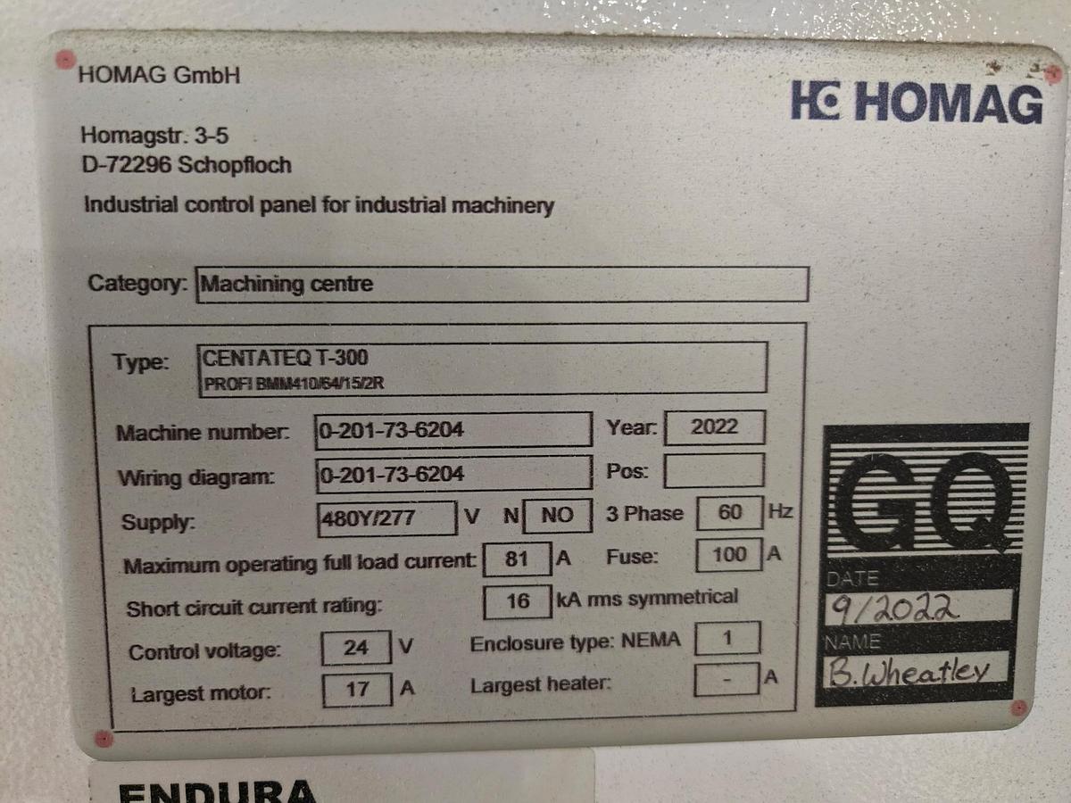 Used 2022 Homag Centateq T300