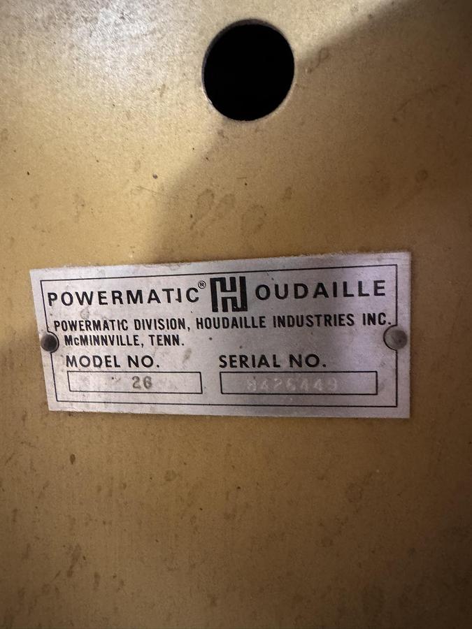 Used 2005 Powermatic Model 26 Shaper with Steff 2034 Power Feed