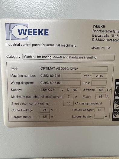 Used 2015 Weeke Optimat ABD 050