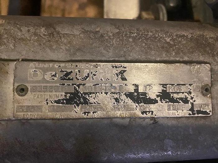 Used 12" DEZURIK PNEUMATIC KNIFE GATE VALVE  S/S