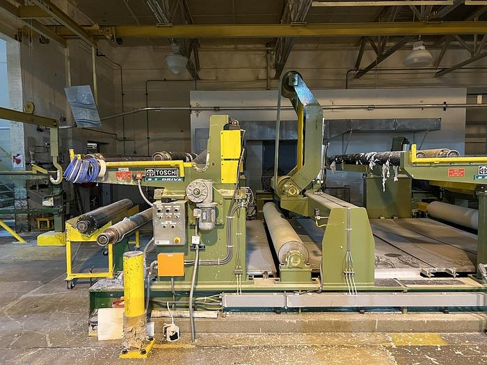 Used 132" TOSCHI - TOSOTEC BELT DRIVEN UNWIND STANDS 72" DIAMETER (Quantity 3)