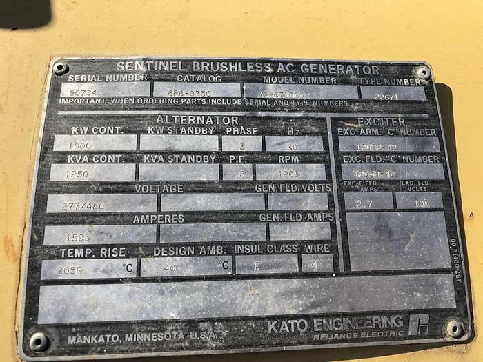 Used KATO 1000kW Generator End