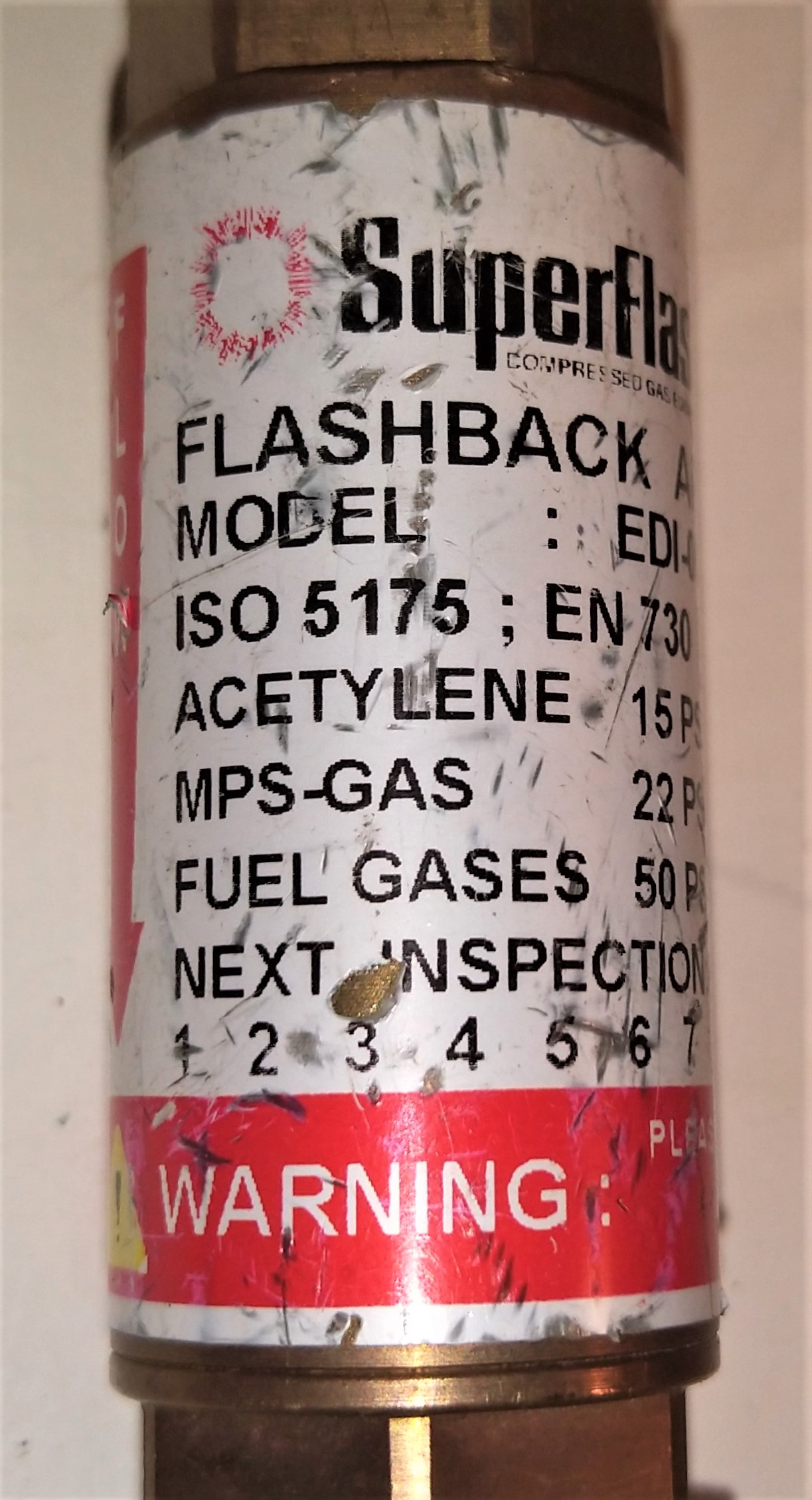 Used Fisherbrand 10-575-115 Regulator with EDI-004 Flash Arrestor - CGA 350