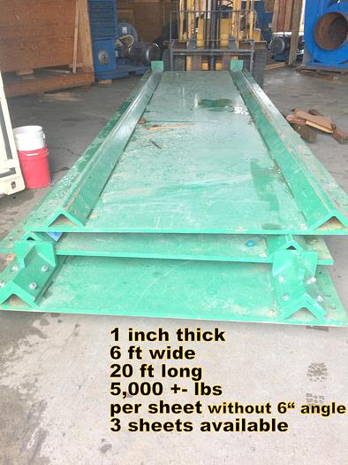 Used 1 inch steel plate, 1” thick used steel plate 6ft width x 20ft length