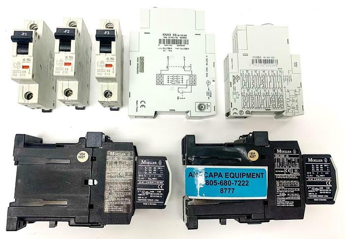 Used Crozuet KNA3-XS 85100036 Safety Relay, TU2R1 88865305 Timer Lot of 7 (8777)W