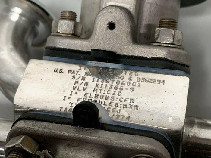 Used 2 ITT Sherotec 90PSI Stainless Steel Valves w/ 2 Position Monitors & 1" Sanitary