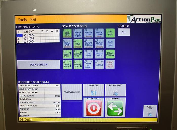 Used Filler, Weigh, Linear, ActionPac, S/st, Mixing/Blending #S743565