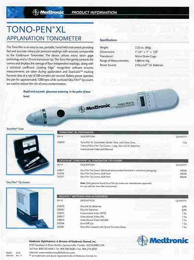 Refurbished Medtronics Tonopen