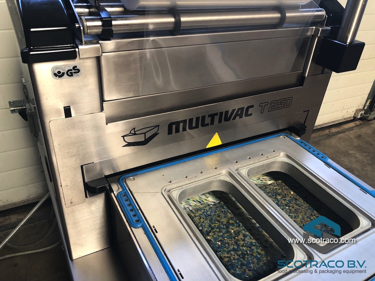 Used Multivac T250 MAP-traysealer. Semi-automatic, excellent condition.