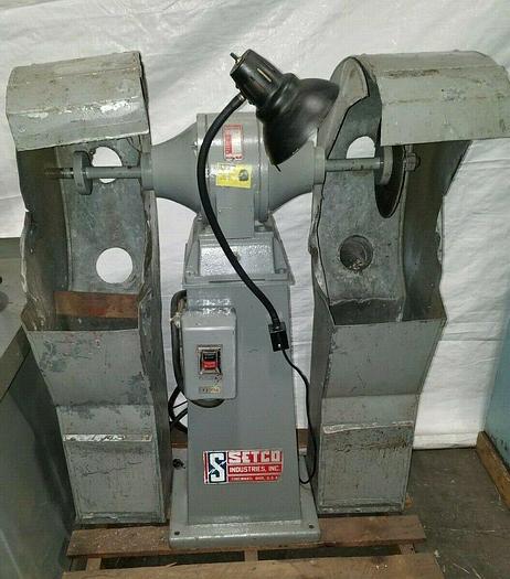 Used Setco Cadet #101 Double Wheel Buffer 1 HP 440V Polisher Grinder Jack Lathe