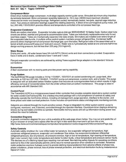 Used Trane CVHF910 CenTraVac 910 Ton Centrifugal Water Chiller