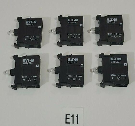 *NEW* LOT OF 6 EATON M22-LED-W WHITE LED UNIT IEC 60947-5-1 + WARRANTY!