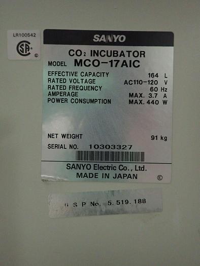 Used Sanyo Model MCO-17AIC CO2 Direct Heat Laboratory Incubator