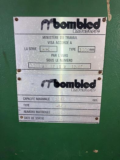 D'occasion Cisaille guillotine Bombled 3006 mm