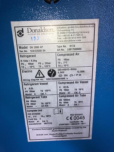 Used WORTHINGTON CREYSSENSAC & DONALDSON RLR 200V G8 400V RG IT & DV 2800 AP