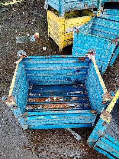 Used Stackable bins with opening side Blue