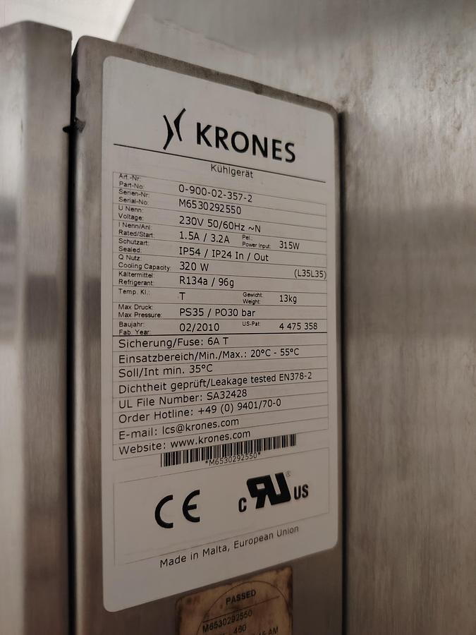 D'occasion Monobloc KRONES AG (avec groupe Sauerstein SD 1500/1100/950 et groupe frigorifique KRONES 0-900-02-357-2)