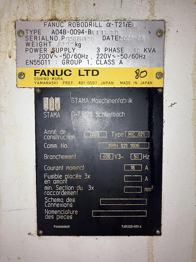 D'occasion Centre d'usinage Robodrill α-T2 FANUC (Fraisage, perçage et taraudage polyvalents)